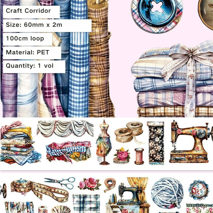 Embroidered Scissors Vintage Washi Tape Floral Vintage Best For DIY