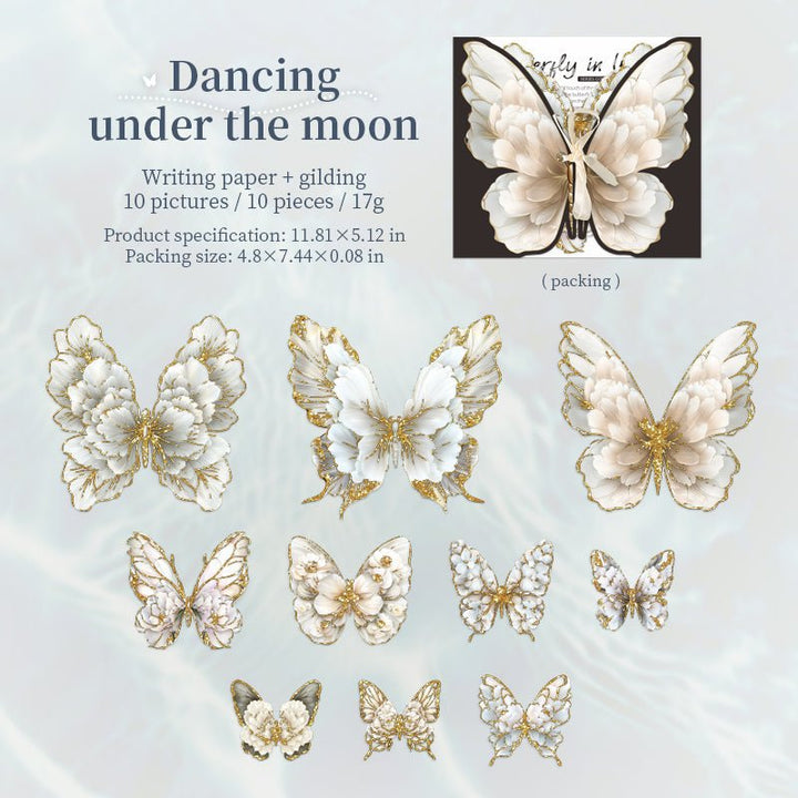 Butterfly in Water Retro Foil Stickers - Desk Cosmos