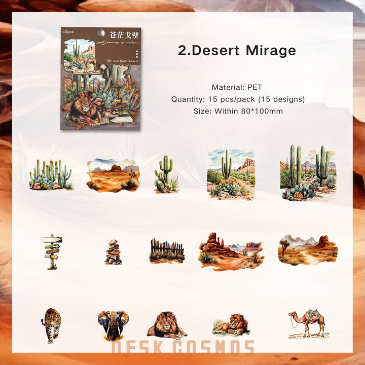 Light and Letterhead Desert Mirage PET Stickers Earthy Tones
