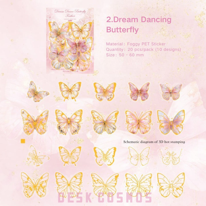 Flower Butterfly Series Cute Romantic Stickers for Personalized Art