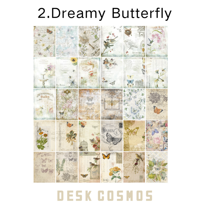 Vintage Dream Illusion Butterfly Scrapbooking Paper