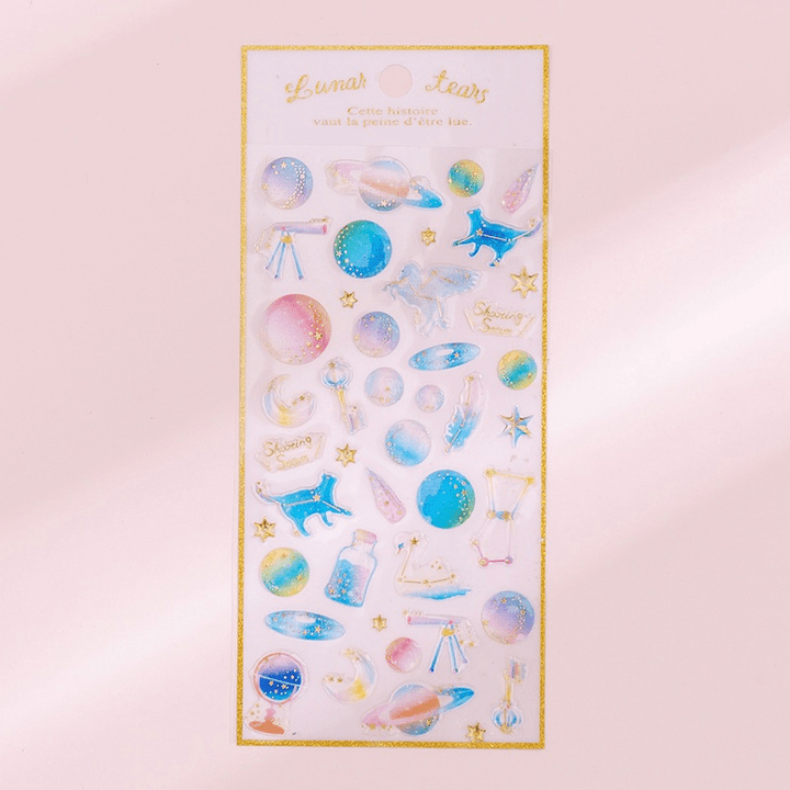 Dreamy Resin Collection Fantasy Planet Theme Crystal Stickers