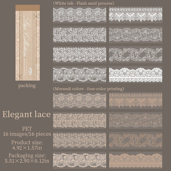 Romantic Lace Collection PET Stickers - Desk Cosmos