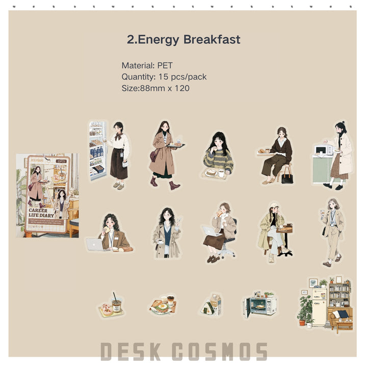 Career Life Diary PET Stickers - Desk Cosmos