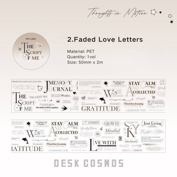 Romantic Overture PET Stickers for Scrapbook Covers