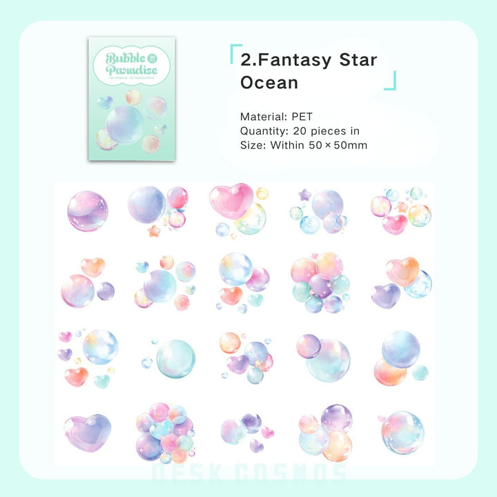 Dream Bubble Series Fantasy Star Ocean dreamy blue sticker pack