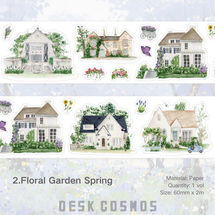 Slow Spring Pressed Flowers Garden Tape House Theme