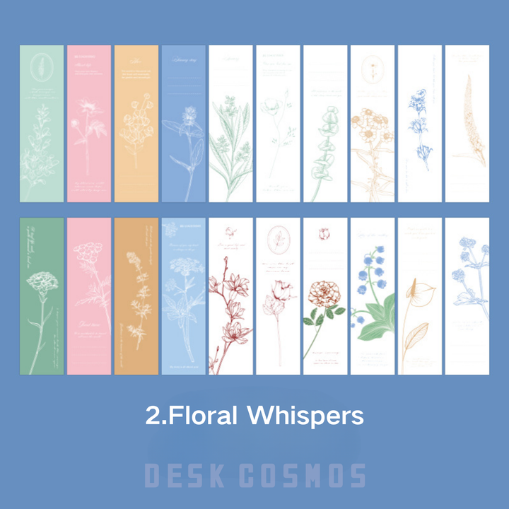 Romantic Blossom Floral Whispers Embossed Floral Bookmarks