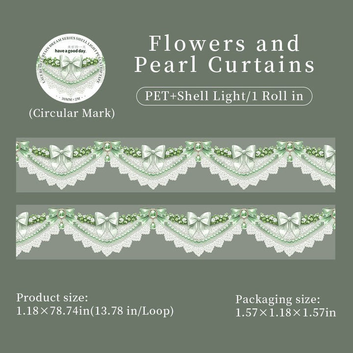 Dreamy Lace Shell Shine PET Tape - Desk Cosmos