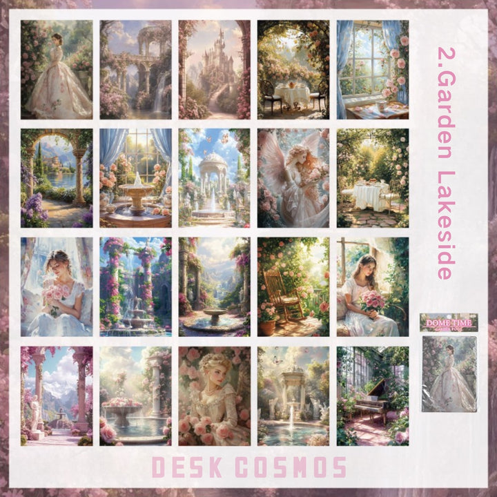 Fantasy and Mysterious Fairy Tale Garden Poolside Floral Journal Paper
