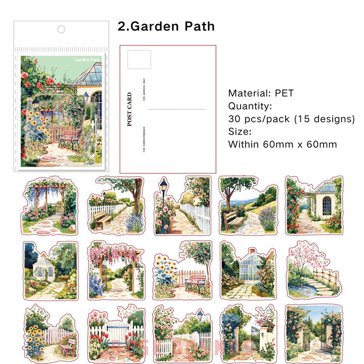 Town Stickers PET Little Town Memo Travel Theme