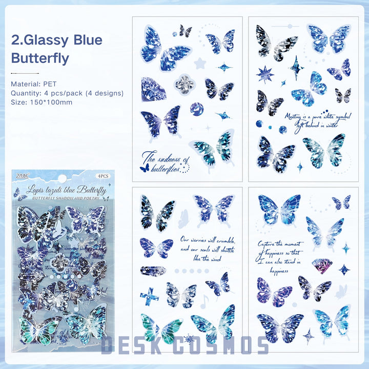 Graceful Butterfly Shadows transparent PET butterfly stickers for collage