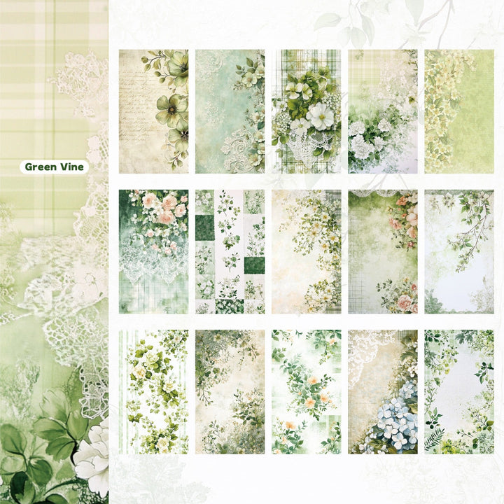 Retro Story Morning Flowers Journal Papers Vintage Flowers