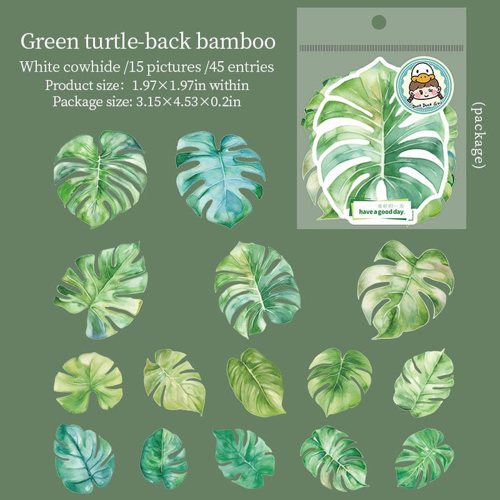 Leaf Stickers A Leaf PET Elegant Plant Sticker Pack