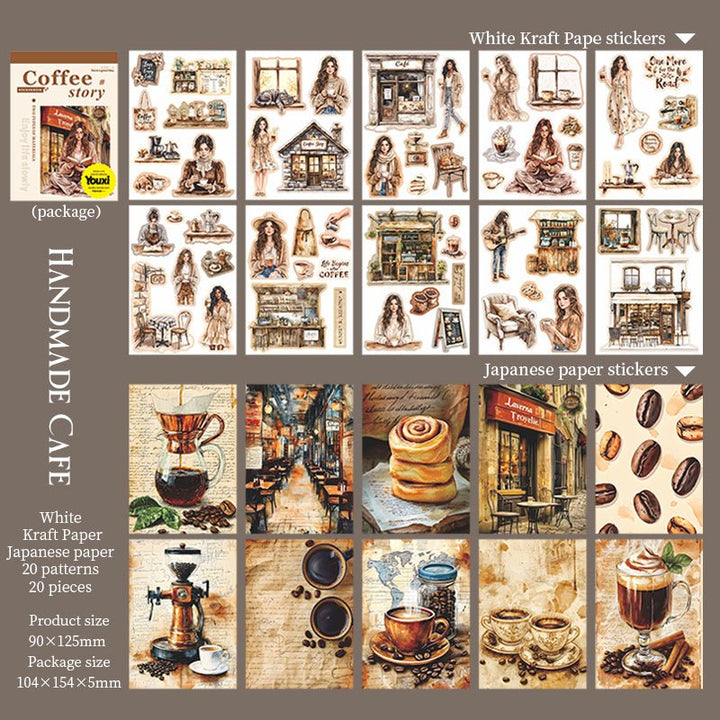 Coffee Stickers The story of the coffee shop nostalgic cozy colors