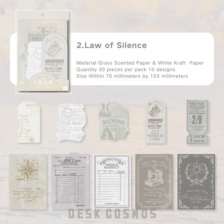 Years Series Silent Law Vintage Retro Text Paper