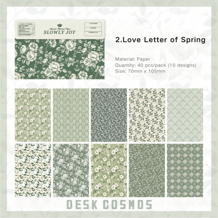Slowly Happy Love Letter of Spring Floral Background