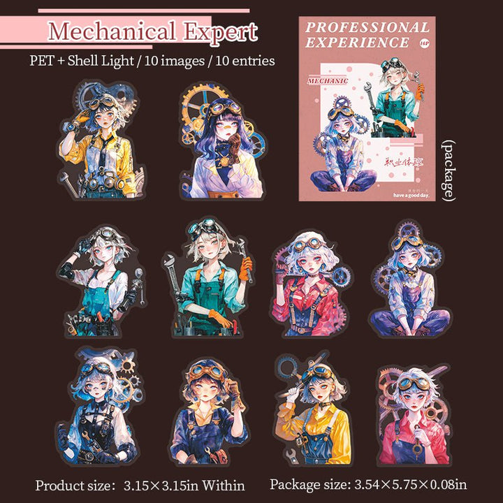 Professional Experience Hobby Girl PET Stickers Suitable For Journaling