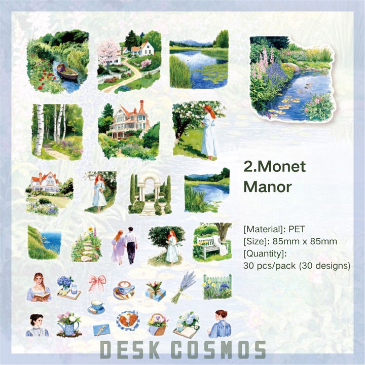 Always Romantic Monet Manor PET Stickers Art Inspired