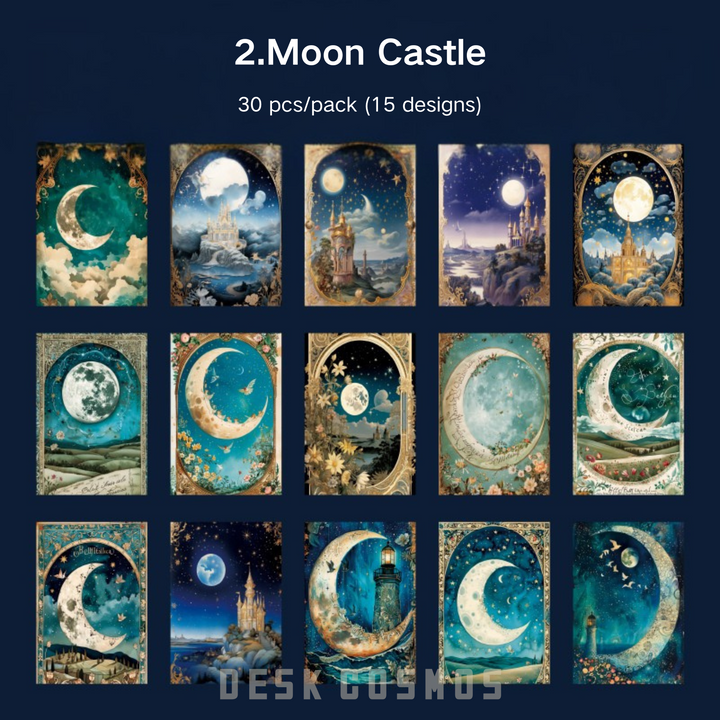 Gothic Moon Castle Themed Decorative Paper from Let the Moon Fall Series