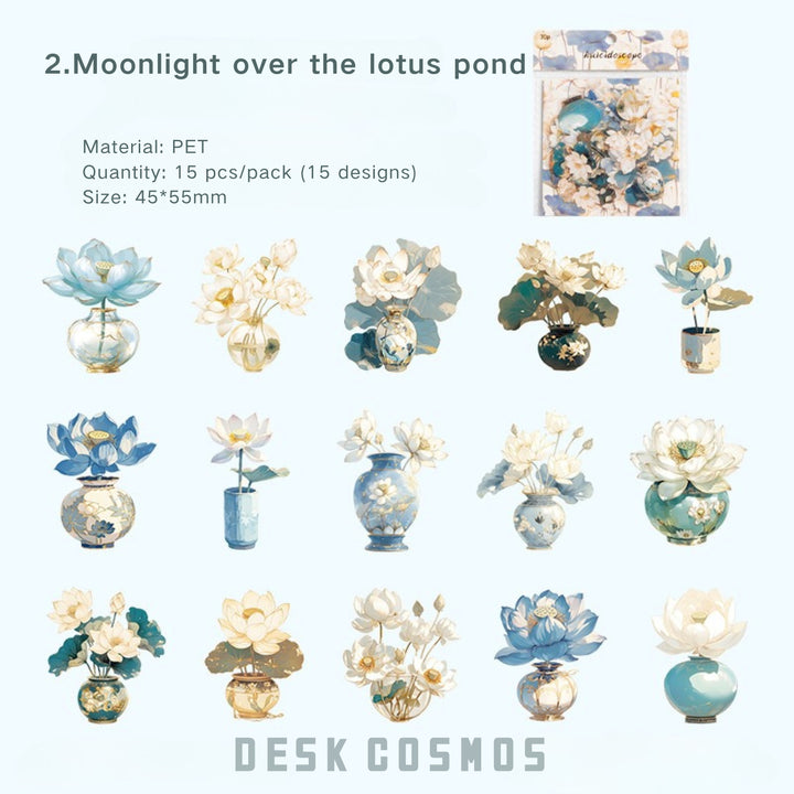 Kaleidoscope Series Moonlight over the lotus pond Elegant Lotus Style
