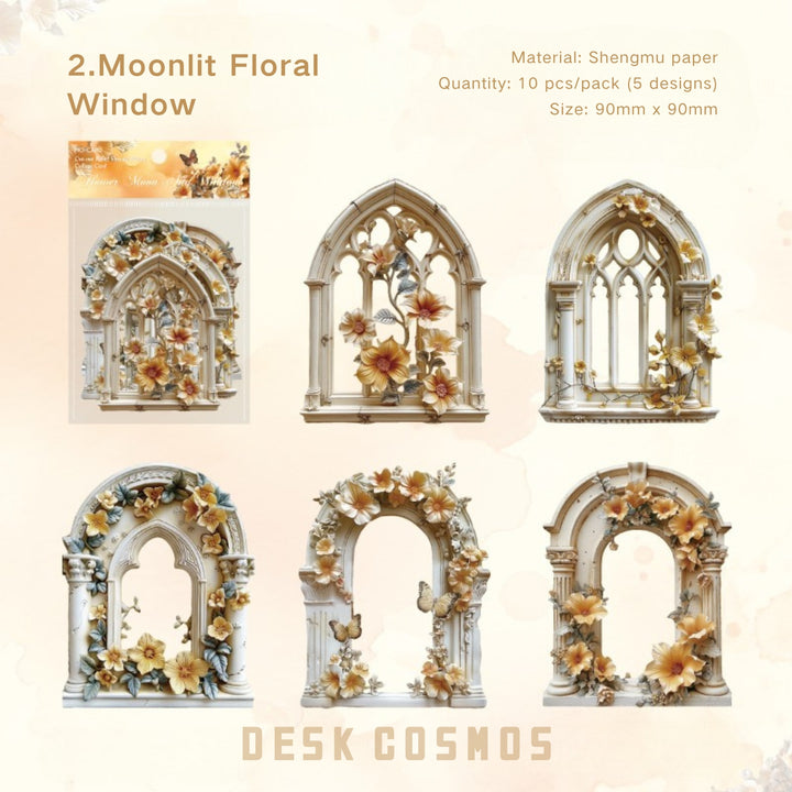 PET Scrapbook Stickers Flower Romance Series with Floral Details