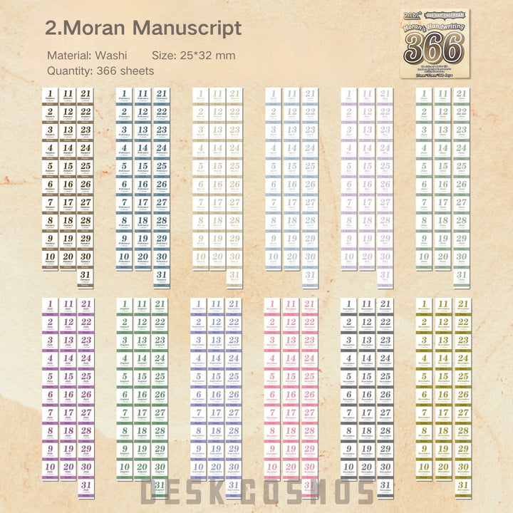 Daily Memory Moran Manuscript Washi Tape Vintage Journal