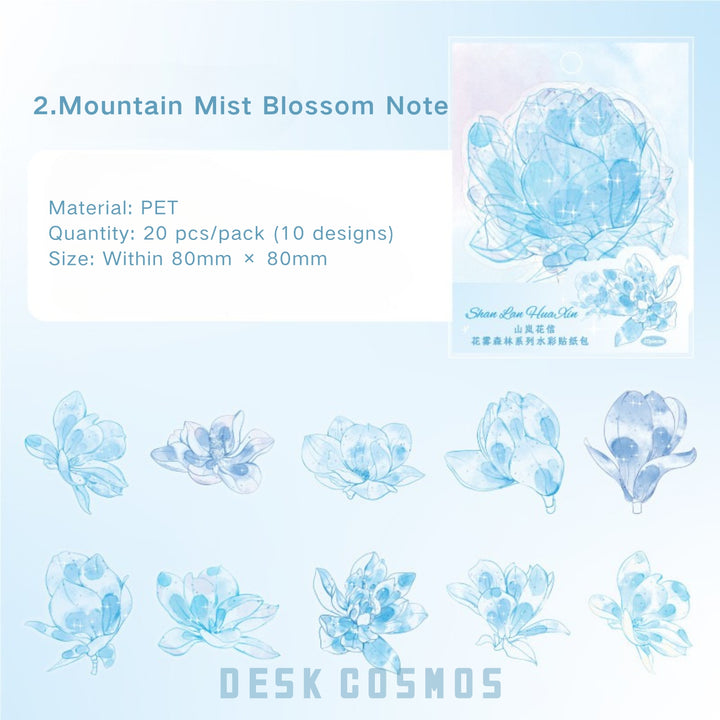Forest Mist PET Botanical Stickers Nature Collage Elements