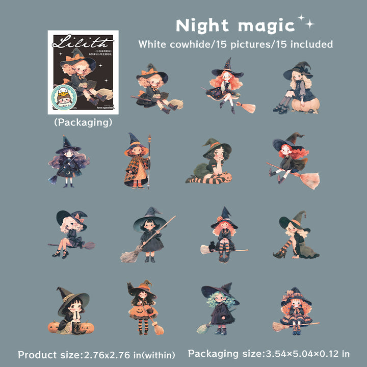 The Little Witch Lilith Cute Witch Sticker Journal Pages