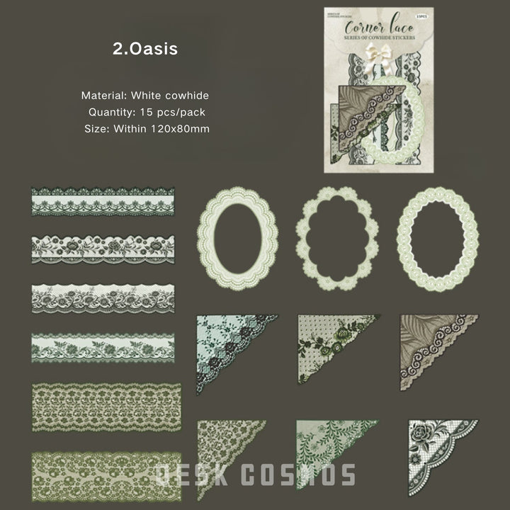 Corner Lace Oasis Elegant Lace Decoration Stickers