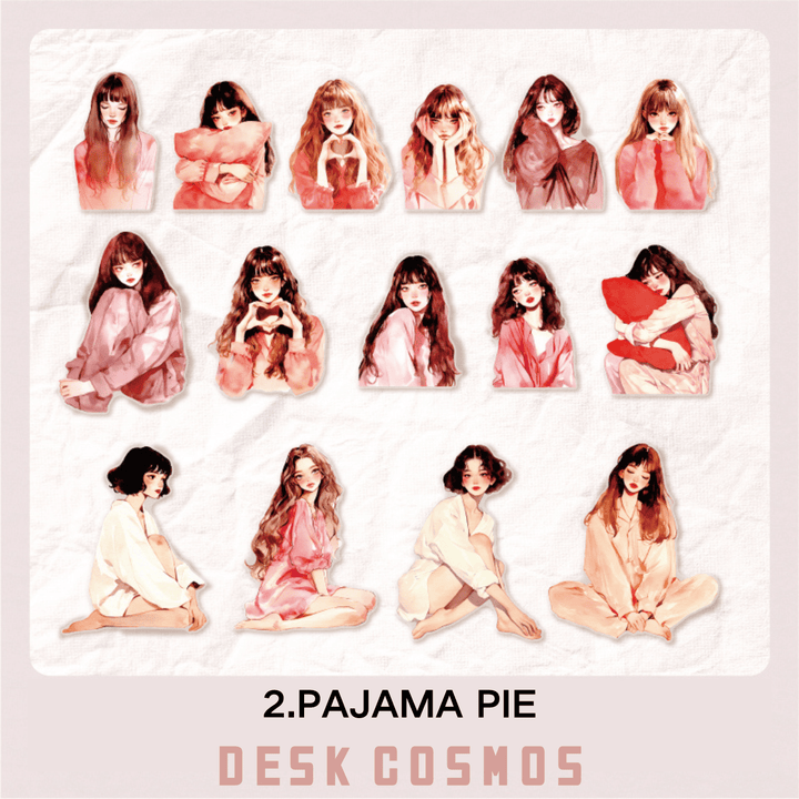 Customize Life Series PET Stickers Daily Life Fashion Characters Clear Design