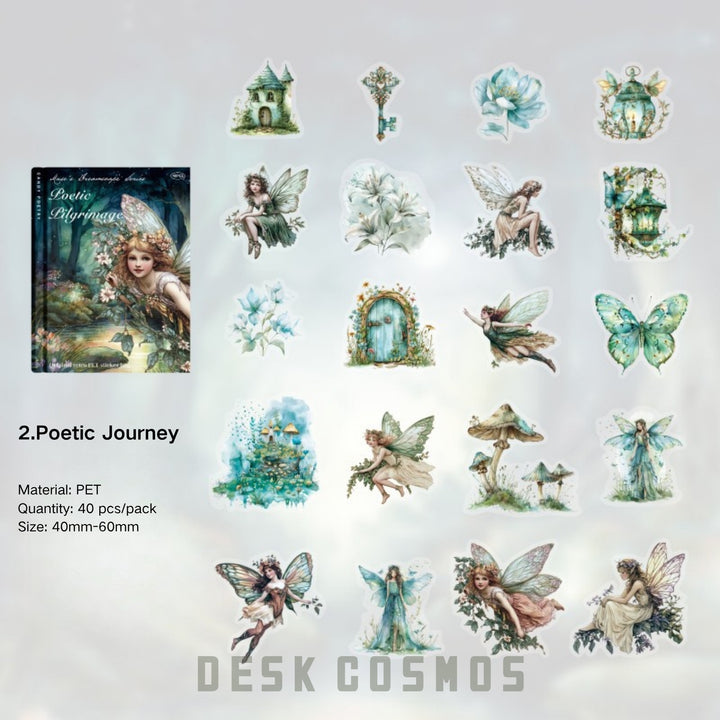 Fantasy Fairy Character PET Stickers - Desk Cosmos