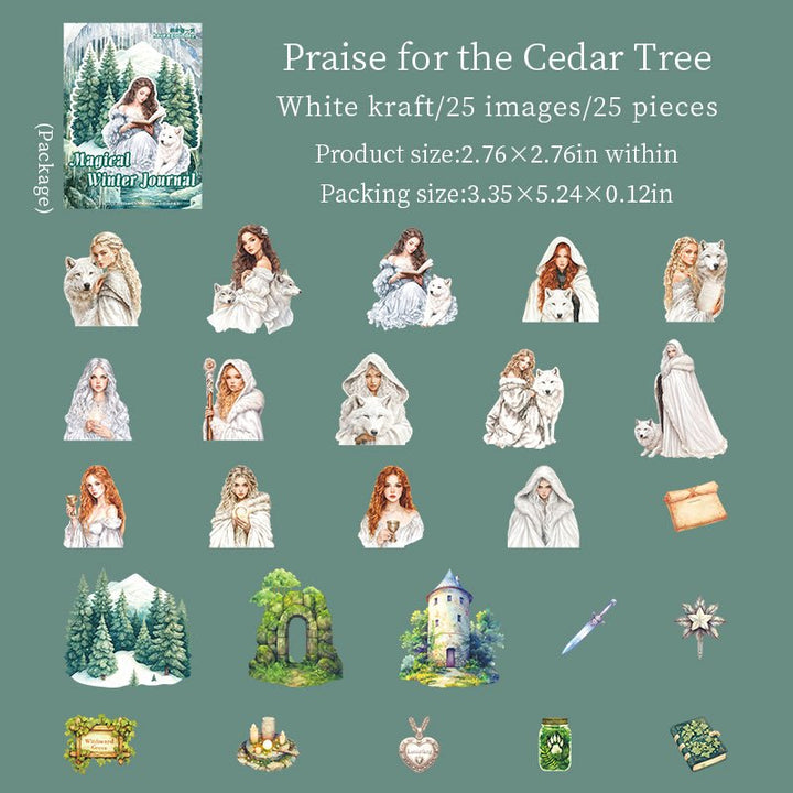 Winter Magic Journal Character Stickers - Desk Cosmos