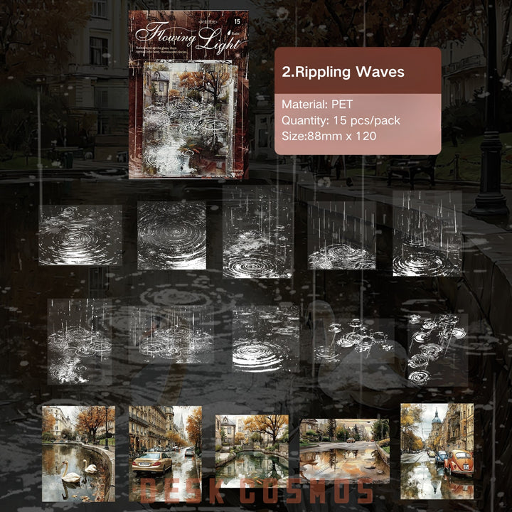 Rainy Cityscape Decorative PET Sticker - Desk Cosmos