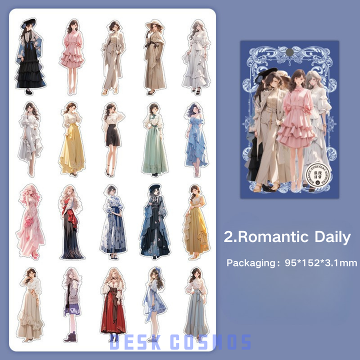 Detail image of the Romantic Daily style handmade journal stickers, decorative stickers suitable for daily record - keeping