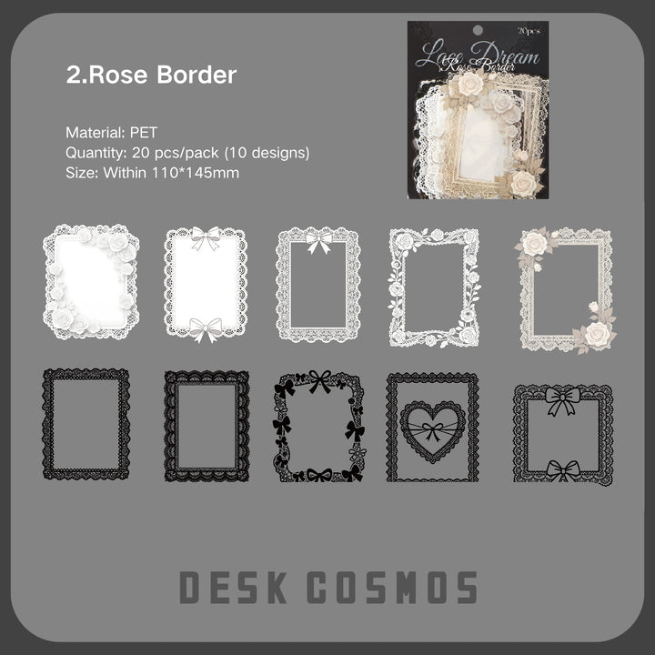 Vintage Lace Dream Series PET Stickers Elegant Design