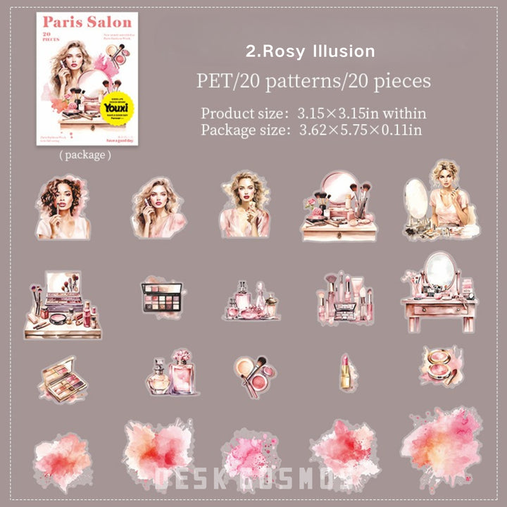 Paris Salon Blush Mirage PET Fashion Stickers