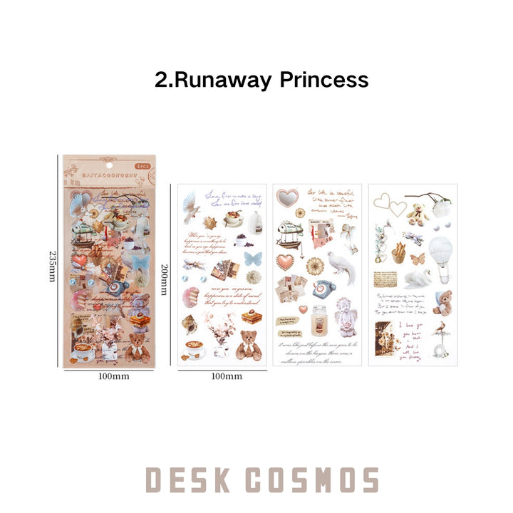 Retro Stickers PVC Vintage Series Runaway Princess Variant