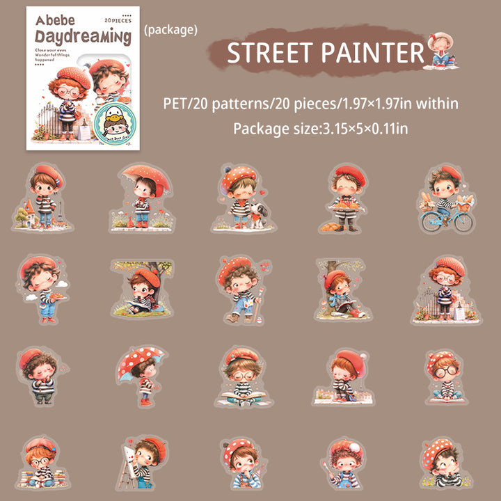 Sweet PET Tape Abebe's Daydreaming Characters Cartoon Style