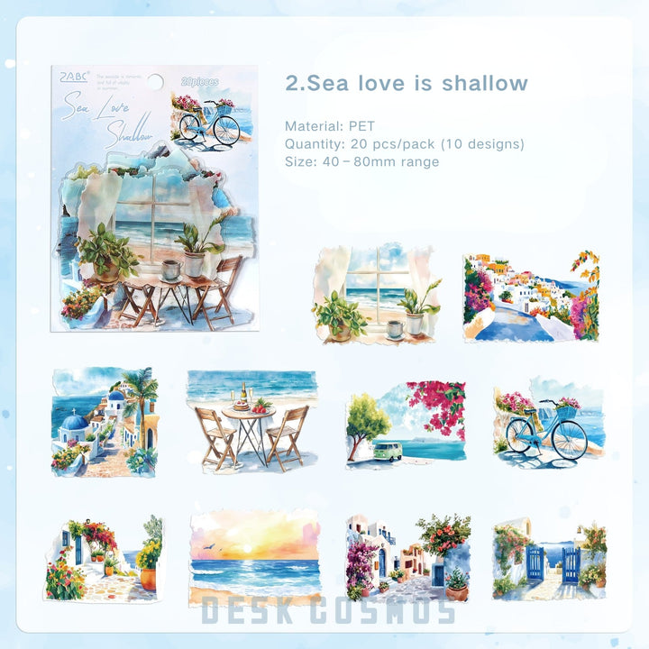 Four Seasons String Song PET Stickers Outdoor View for Handmade Projects