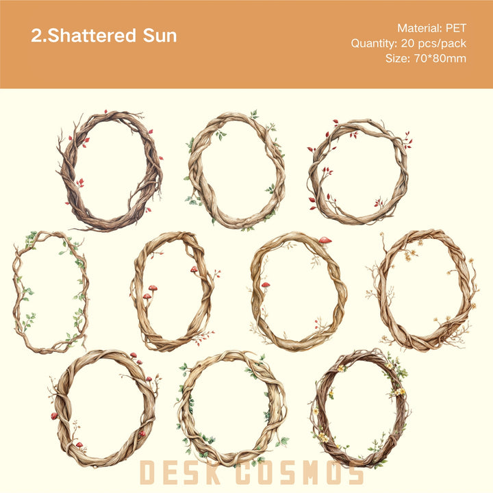 Branch Series PET Stickers Border Elegant Scrapbook Decoration