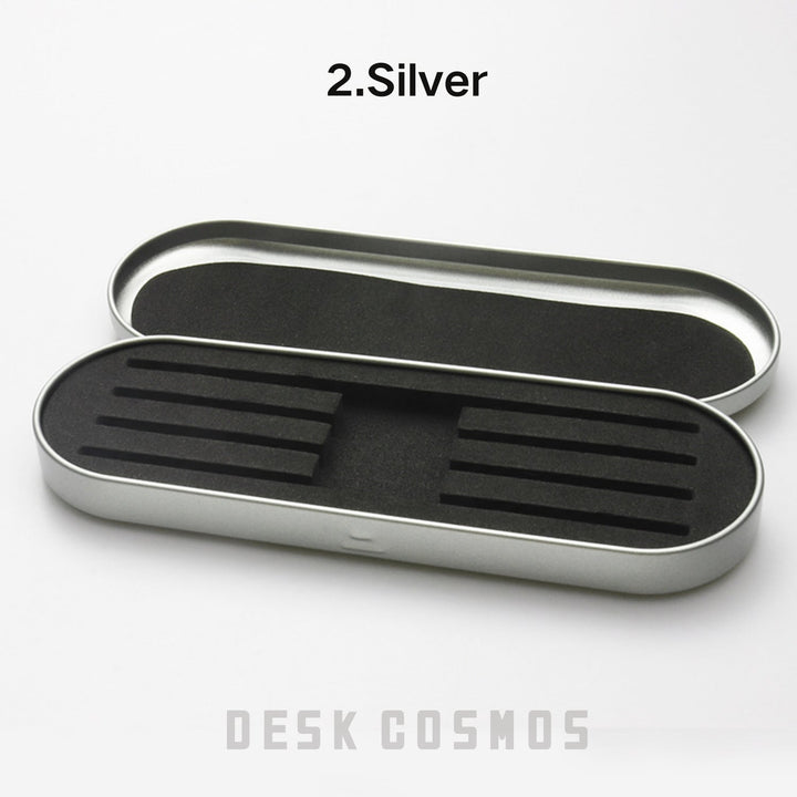 Tweezers Storage Box Silver Minimalist Retro Tin Look