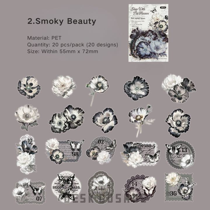 Sleep With Flowers Series botanical border stickers for decoration