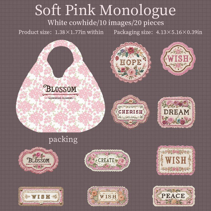 Flowers Embroider Cardstock Stickers Decorative Tape Suitable For Diary Creation