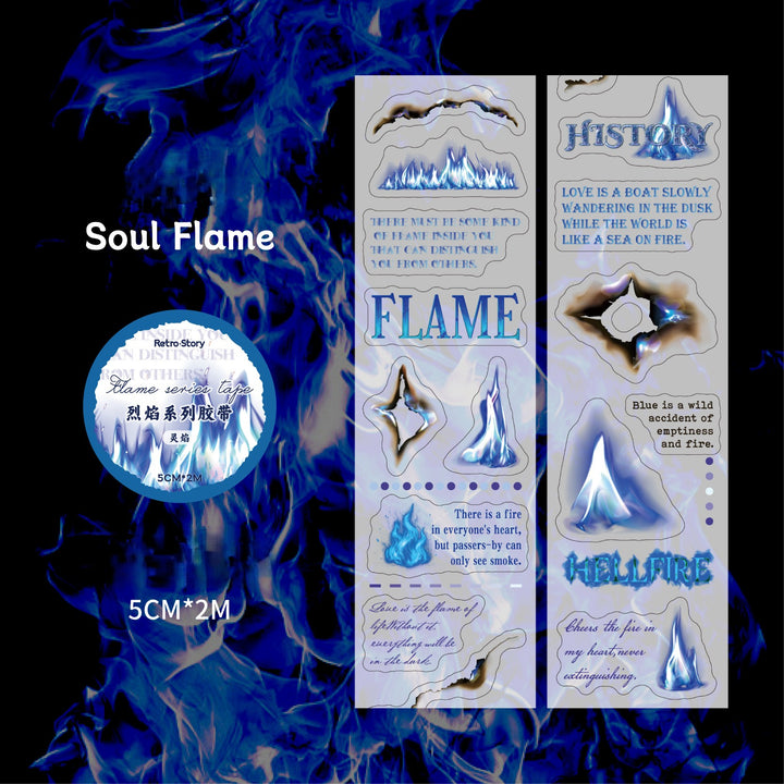 Flame Series Text PET Tapes Artistic Layout
