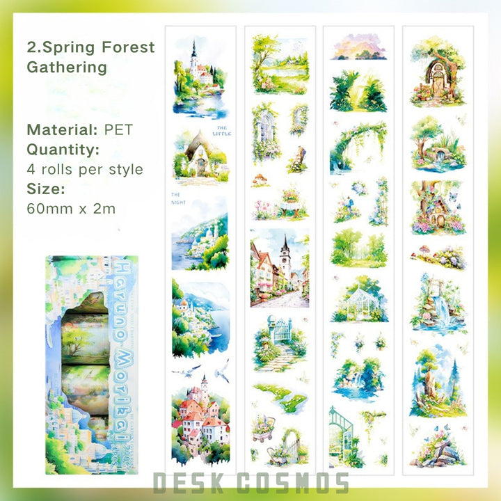 Scenery Tape Green Forest Evening Garden Theme Decorative Tape