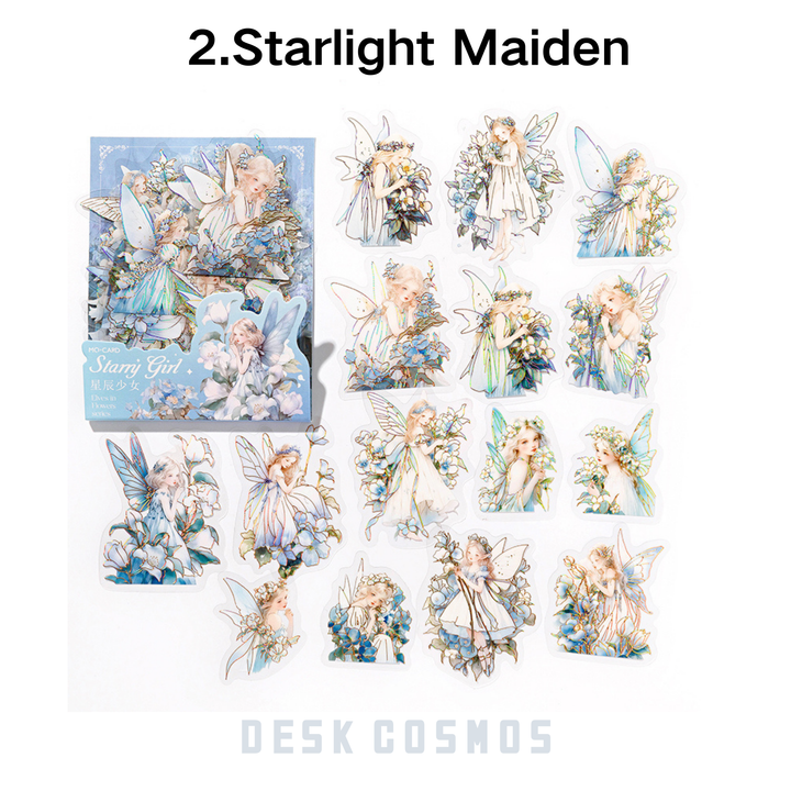 Starlight Maiden 3D Foil Stickers with Dreamy Flower Design Detail