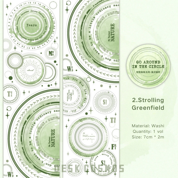 Go Around Circle Green Walk Gentle Vintage Layer