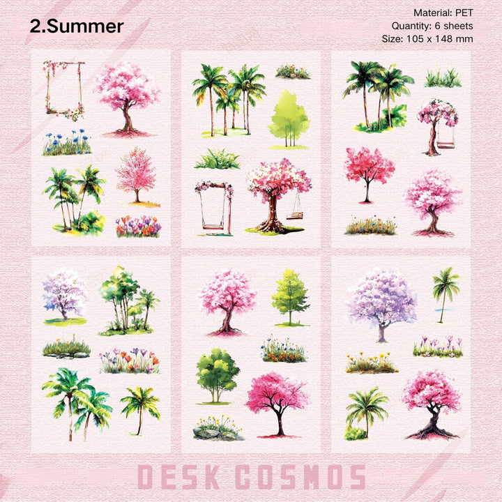 Seasonal Woodland Scenery PET Stickers - Desk Cosmos