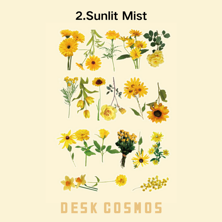 Romantic Language Sunlit Mist Flower Sticker Romantic Scenery